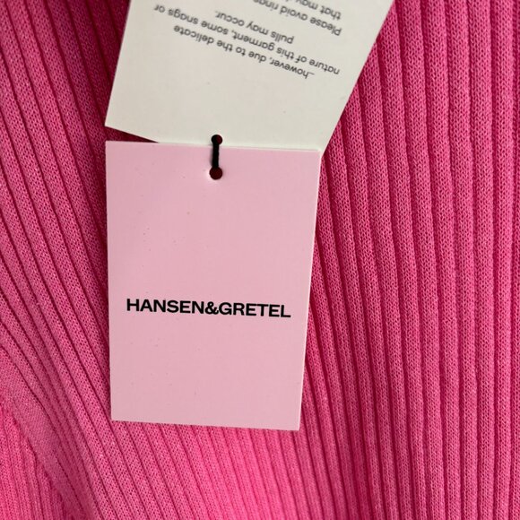 Hansen & Gretel Dress Belinda Pink Fuschia Knit Strap Midi Halter Long Straps XS - Picture 11 of 14